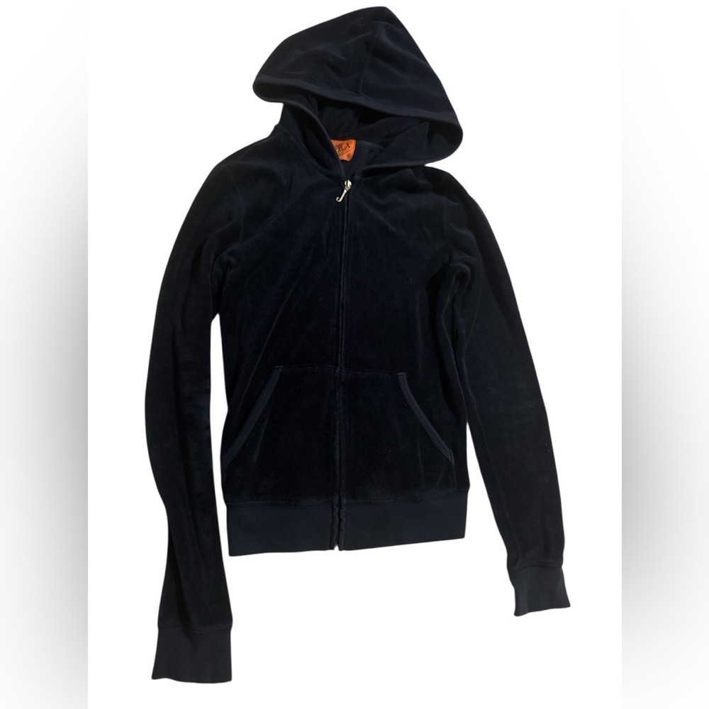 Juicy Couture Navy Blue Terrycloth Zip Up Hoodie